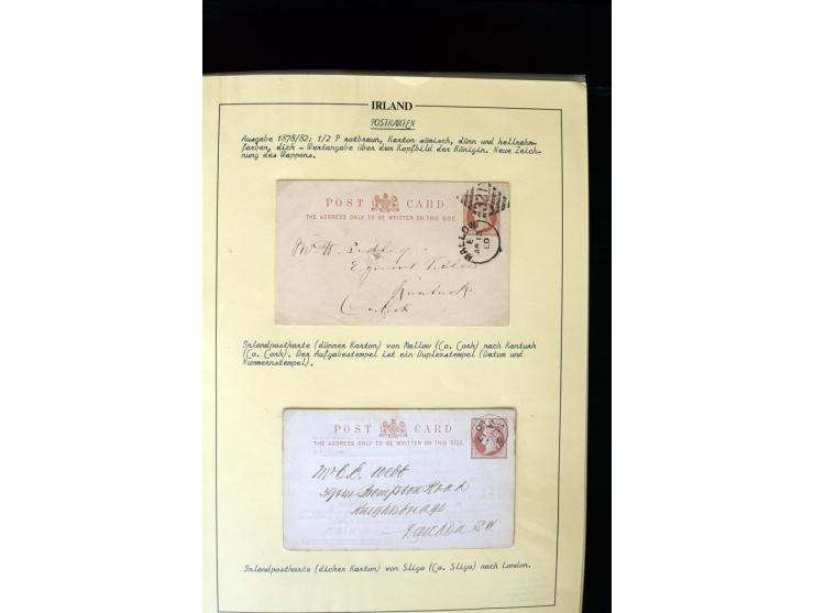 1840/1922, Ireland (GB used in Ireland), extensive specialized collection of GB Postal Stationery used in Ireland up to the T
