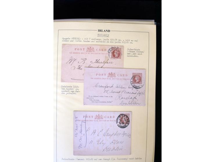 1840/1922, Ireland (GB used in Ireland), extensive specialized collection of GB Postal Stationery used in Ireland up to the T