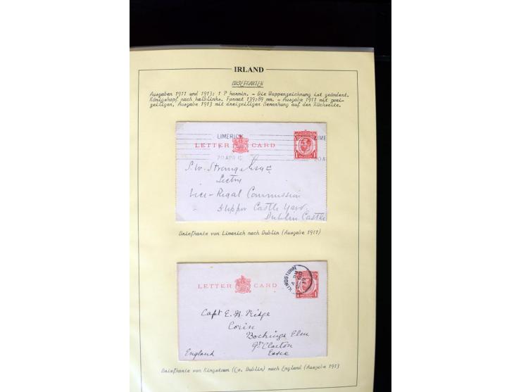 1840/1922, Ireland (GB used in Ireland), extensive specialized collection of GB Postal Stationery used in Ireland up to the T