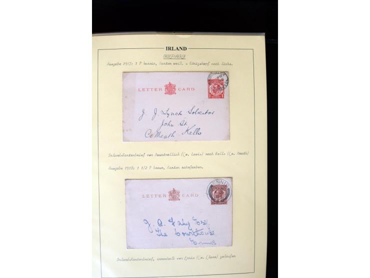 1840/1922, Ireland (GB used in Ireland), extensive specialized collection of GB Postal Stationery used in Ireland up to the T