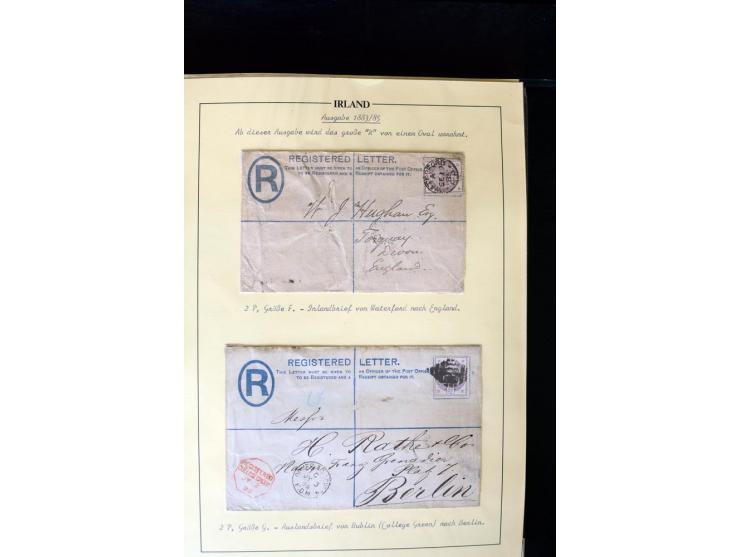 1840/1922, Ireland (GB used in Ireland), extensive specialized collection of GB Postal Stationery used in Ireland up to the T