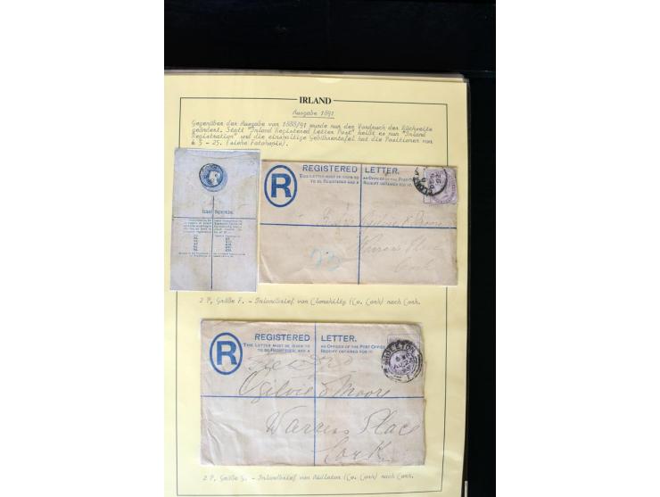 1840/1922, Ireland (GB used in Ireland), extensive specialized collection of GB Postal Stationery used in Ireland up to the T