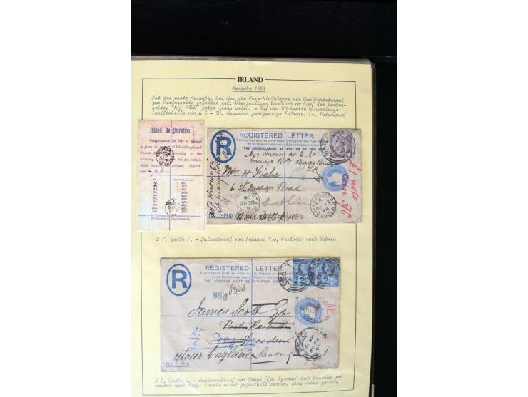 1840/1922, Ireland (GB used in Ireland), extensive specialized collection of GB Postal Stationery used in Ireland up to the T
