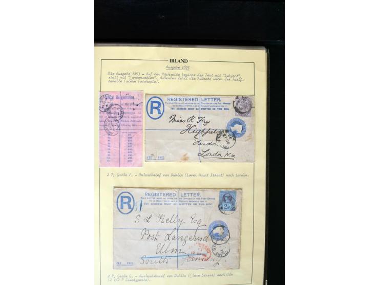 1840/1922, Ireland (GB used in Ireland), extensive specialized collection of GB Postal Stationery used in Ireland up to the T
