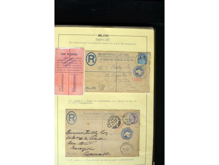1840/1922, Ireland (GB used in Ireland), extensive specialized collection of GB Postal Stationery used in Ireland up to the T