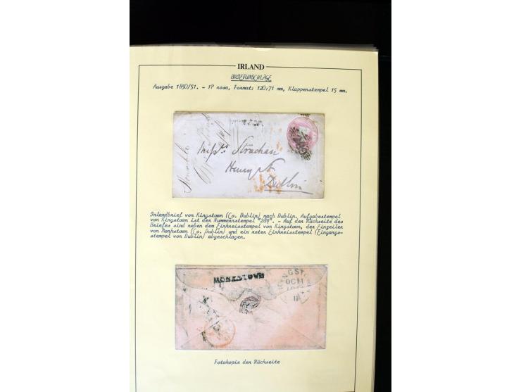 1840/1922, Ireland (GB used in Ireland), extensive specialized collection of GB Postal Stationery used in Ireland up to the T