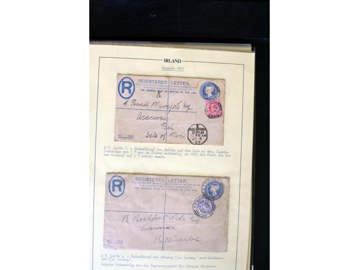 1840/1922, Ireland (GB used in Ireland), extensive specialized collection of GB Postal Stationery used in Ireland up to the T