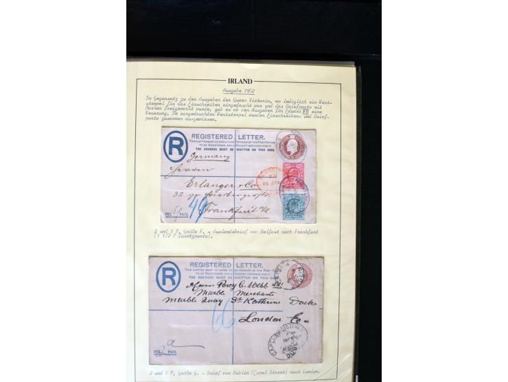 1840/1922, Ireland (GB used in Ireland), extensive specialized collection of GB Postal Stationery used in Ireland up to the T