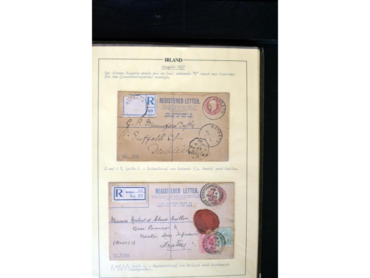 1840/1922, Ireland (GB used in Ireland), extensive specialized collection of GB Postal Stationery used in Ireland up to the T