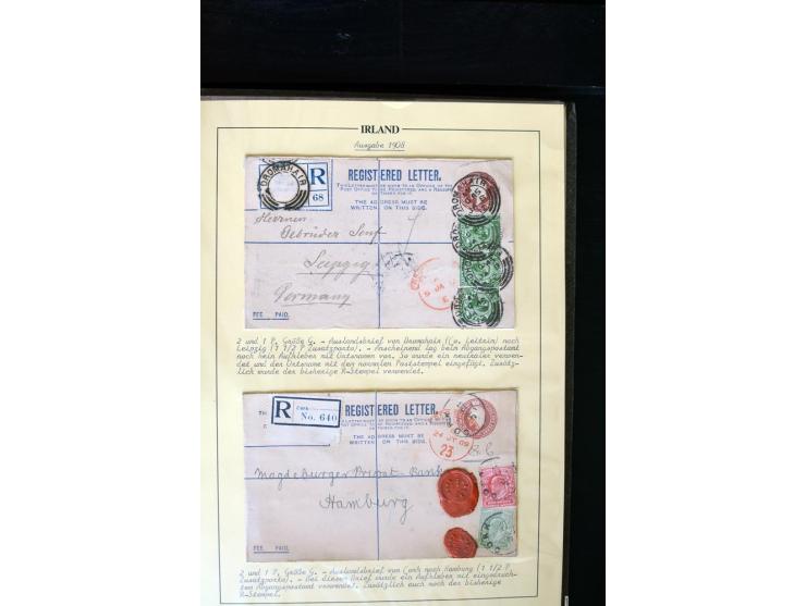 1840/1922, Ireland (GB used in Ireland), extensive specialized collection of GB Postal Stationery used in Ireland up to the T