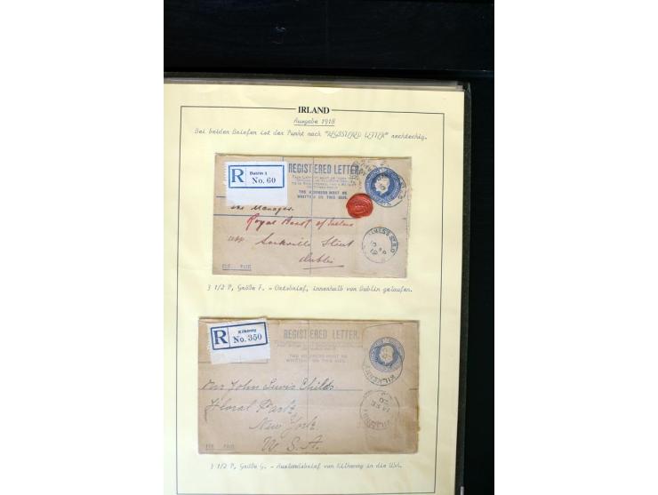 1840/1922, Ireland (GB used in Ireland), extensive specialized collection of GB Postal Stationery used in Ireland up to the T