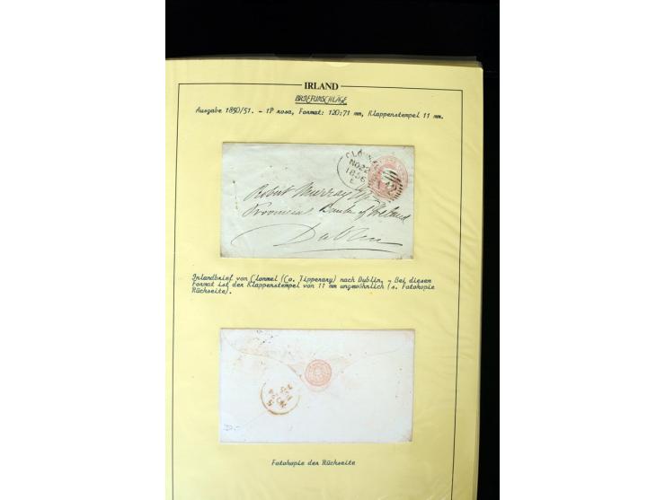 1840/1922, Ireland (GB used in Ireland), extensive specialized collection of GB Postal Stationery used in Ireland up to the T