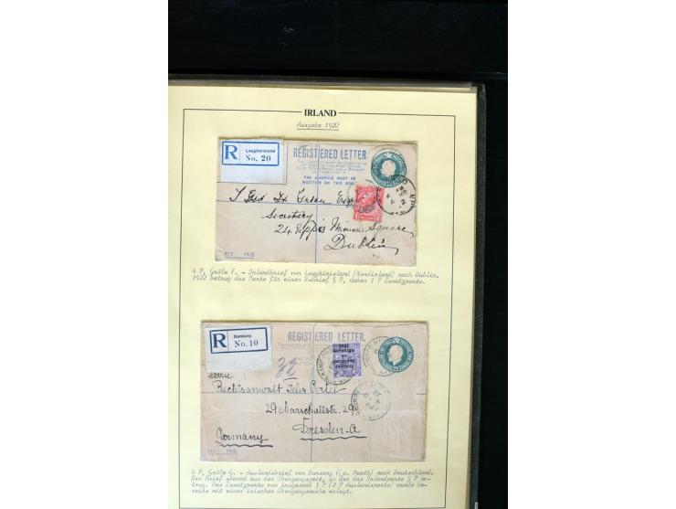 1840/1922, Ireland (GB used in Ireland), extensive specialized collection of GB Postal Stationery used in Ireland up to the T