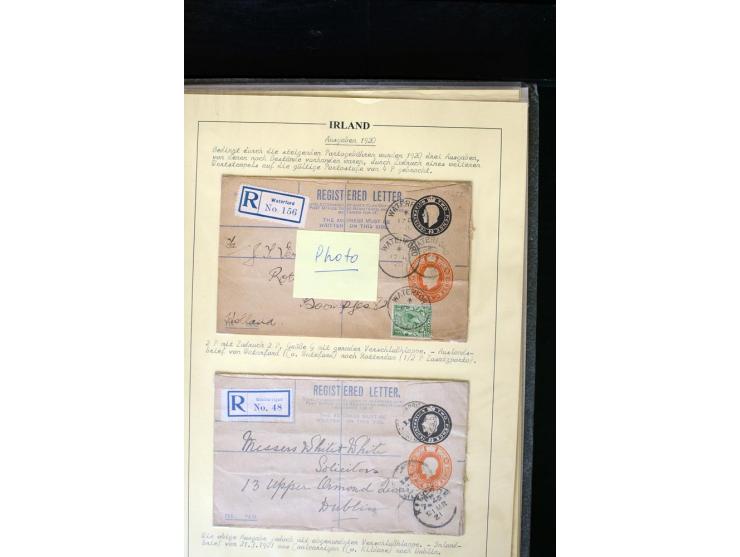 1840/1922, Ireland (GB used in Ireland), extensive specialized collection of GB Postal Stationery used in Ireland up to the T