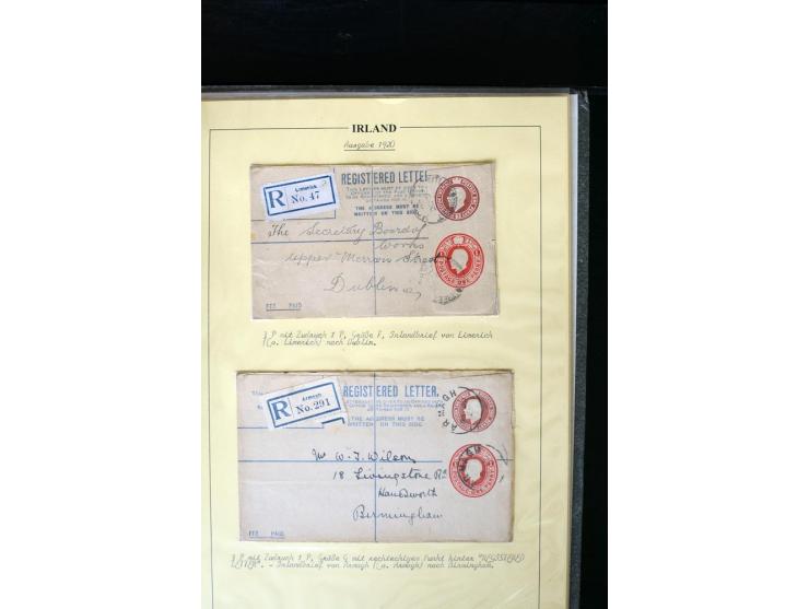 1840/1922, Ireland (GB used in Ireland), extensive specialized collection of GB Postal Stationery used in Ireland up to the T