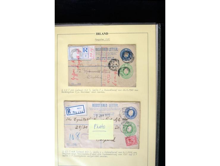 1840/1922, Ireland (GB used in Ireland), extensive specialized collection of GB Postal Stationery used in Ireland up to the T