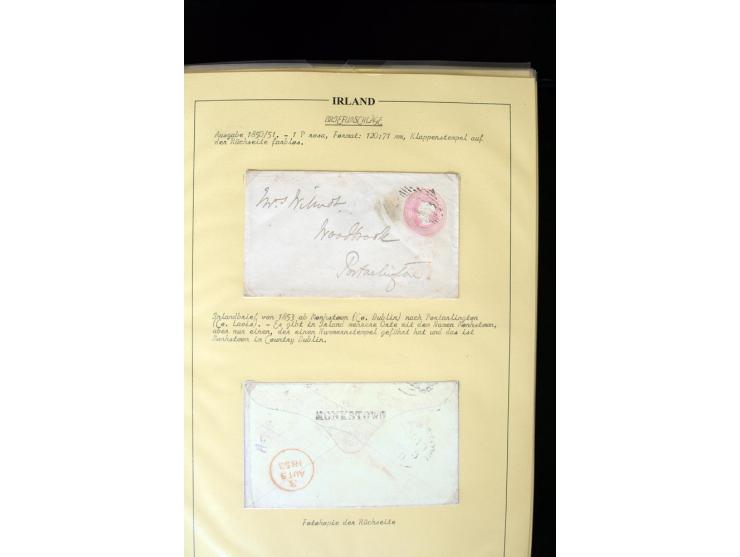 1840/1922, Ireland (GB used in Ireland), extensive specialized collection of GB Postal Stationery used in Ireland up to the T