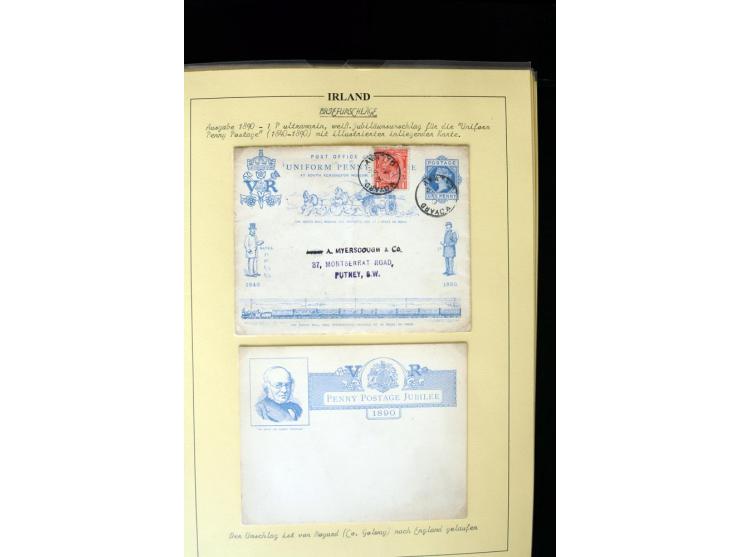 1840/1922, Ireland (GB used in Ireland), extensive specialized collection of GB Postal Stationery used in Ireland up to the T