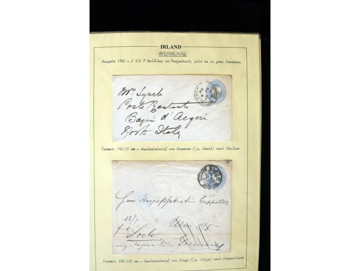 1840/1922, Ireland (GB used in Ireland), extensive specialized collection of GB Postal Stationery used in Ireland up to the T