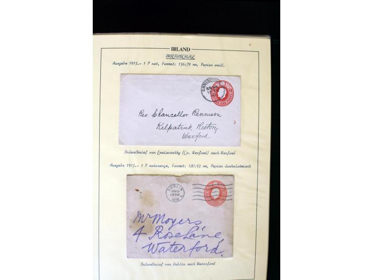 1840/1922, Ireland (GB used in Ireland), extensive specialized collection of GB Postal Stationery used in Ireland up to the T