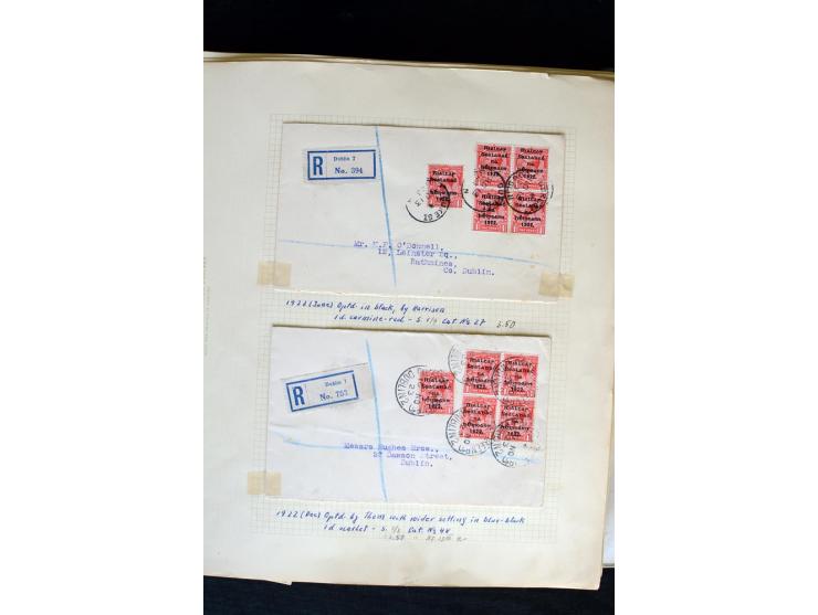 1922/60, 66 philatelistische Briefe der Aufdruckausgaben, oft R-Briefe, teils 4er-Block-Frankaturen; dabei auch16 'Sea horses