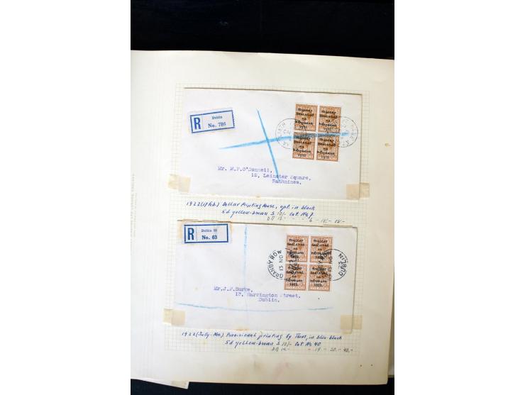 1922/60, 66 philatelistische Briefe der Aufdruckausgaben, oft R-Briefe, teils 4er-Block-Frankaturen; dabei auch16 'Sea horses