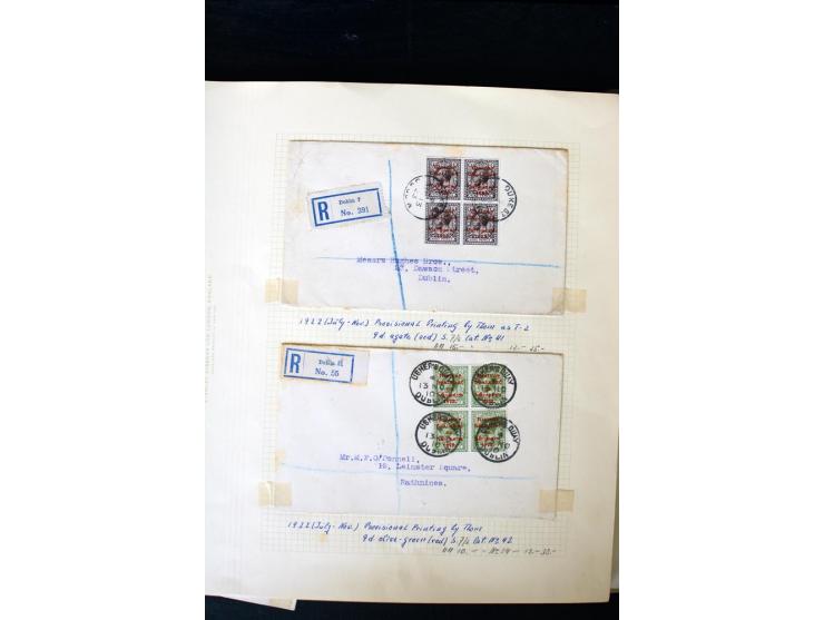 1922/60, 66 philatelistische Briefe der Aufdruckausgaben, oft R-Briefe, teils 4er-Block-Frankaturen; dabei auch16 'Sea horses