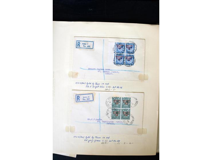 1922/60, 66 philatelistische Briefe der Aufdruckausgaben, oft R-Briefe, teils 4er-Block-Frankaturen; dabei auch16 'Sea horses
