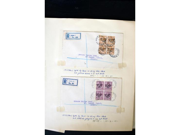 1922/60, 66 philatelistische Briefe der Aufdruckausgaben, oft R-Briefe, teils 4er-Block-Frankaturen; dabei auch16 'Sea horses