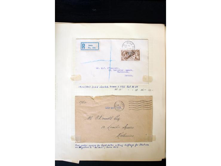 1922/60, 66 philatelistische Briefe der Aufdruckausgaben, oft R-Briefe, teils 4er-Block-Frankaturen; dabei auch16 'Sea horses
