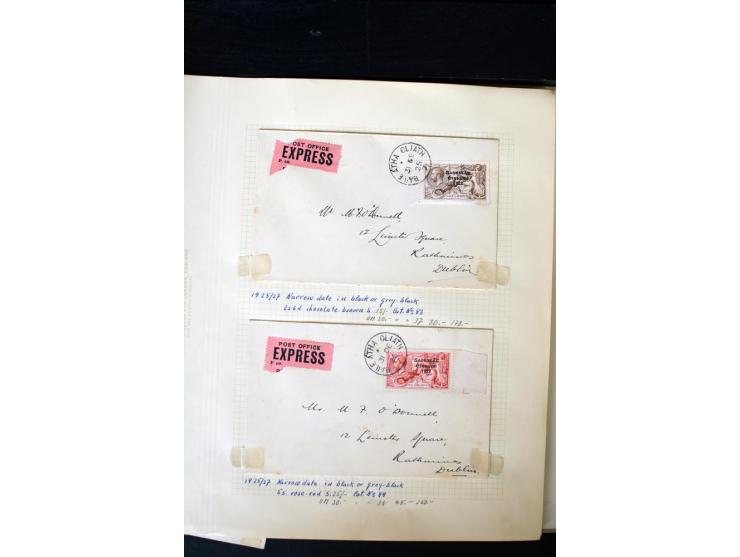 1922/60, 66 philatelistische Briefe der Aufdruckausgaben, oft R-Briefe, teils 4er-Block-Frankaturen; dabei auch16 'Sea horses