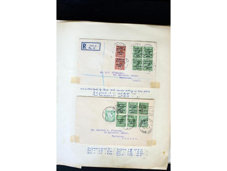 1922/60, 66 philatelistische Briefe der Aufdruckausgaben, oft R-Briefe, teils 4er-Block-Frankaturen; dabei auch16 'Sea horses