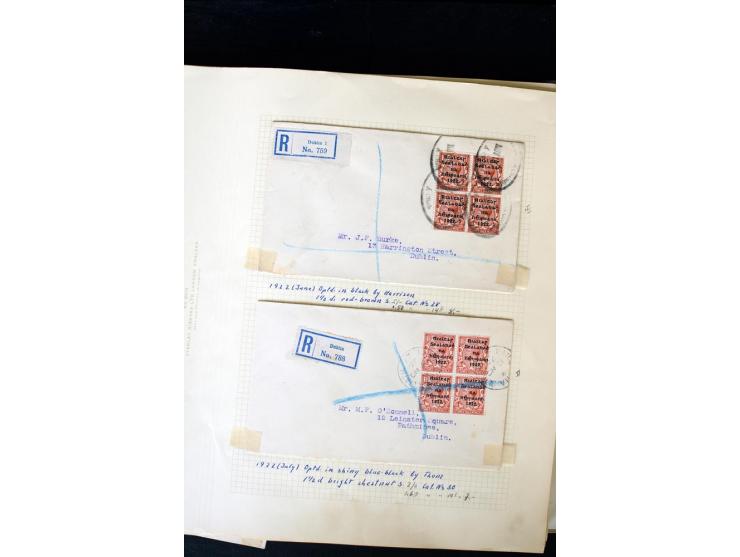 1922/60, 66 philatelistische Briefe der Aufdruckausgaben, oft R-Briefe, teils 4er-Block-Frankaturen; dabei auch16 'Sea horses