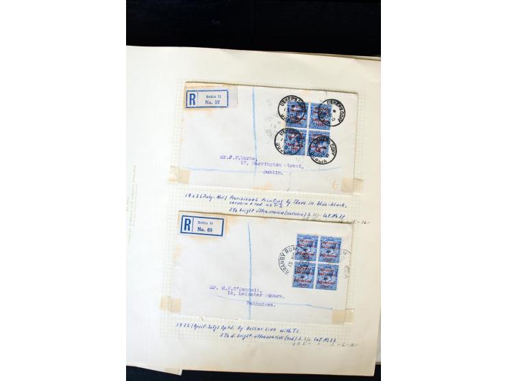 1922/60, 66 philatelistische Briefe der Aufdruckausgaben, oft R-Briefe, teils 4er-Block-Frankaturen; dabei auch16 'Sea horses