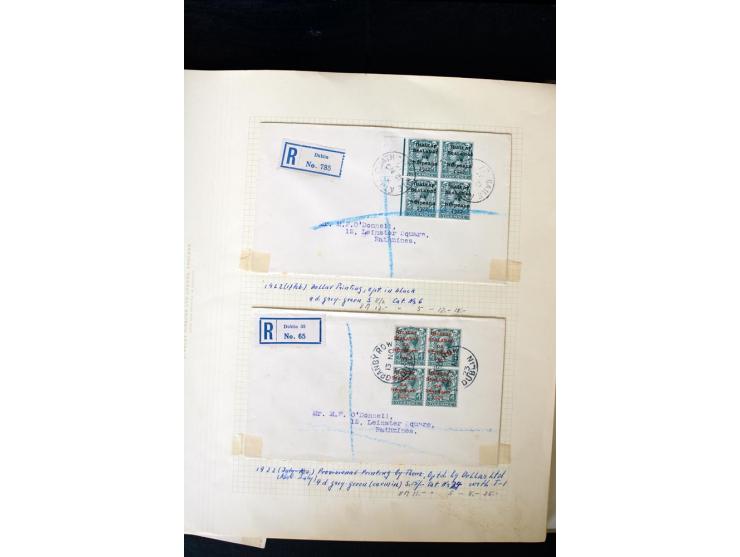1922/60, 66 philatelistische Briefe der Aufdruckausgaben, oft R-Briefe, teils 4er-Block-Frankaturen; dabei auch16 'Sea horses