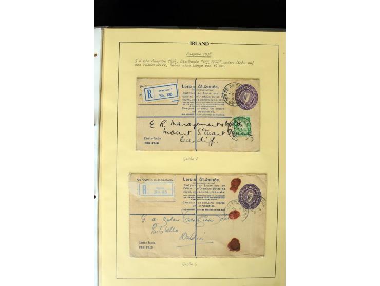 1924/94 Exhibition specialized collection of used Registered Envelopes incl. 5d emerald green Format F and G, 5d olive F and 