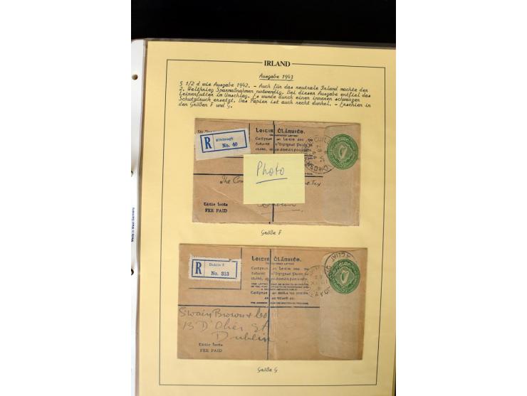 1924/94 Exhibition specialized collection of used Registered Envelopes incl. 5d emerald green Format F and G, 5d olive F and 