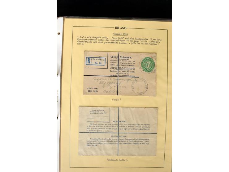 1924/94 Exhibition specialized collection of used Registered Envelopes incl. 5d emerald green Format F and G, 5d olive F and 