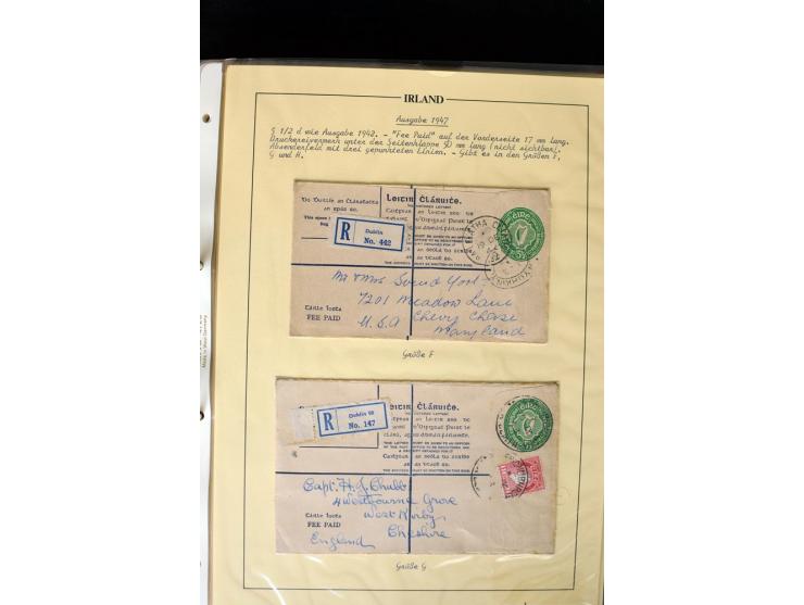 1924/94 Exhibition specialized collection of used Registered Envelopes incl. 5d emerald green Format F and G, 5d olive F and 
