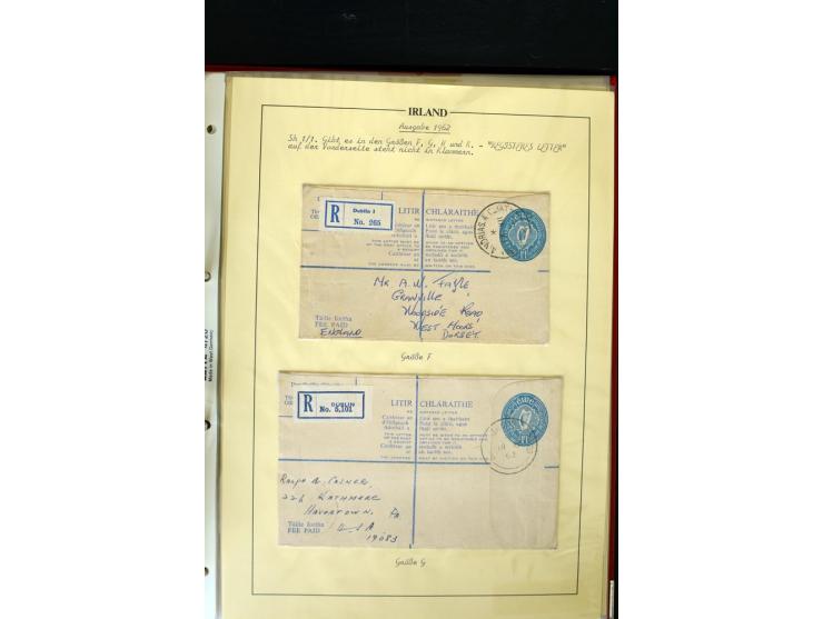 1924/94 Exhibition specialized collection of used Registered Envelopes incl. 5d emerald green Format F and G, 5d olive F and 