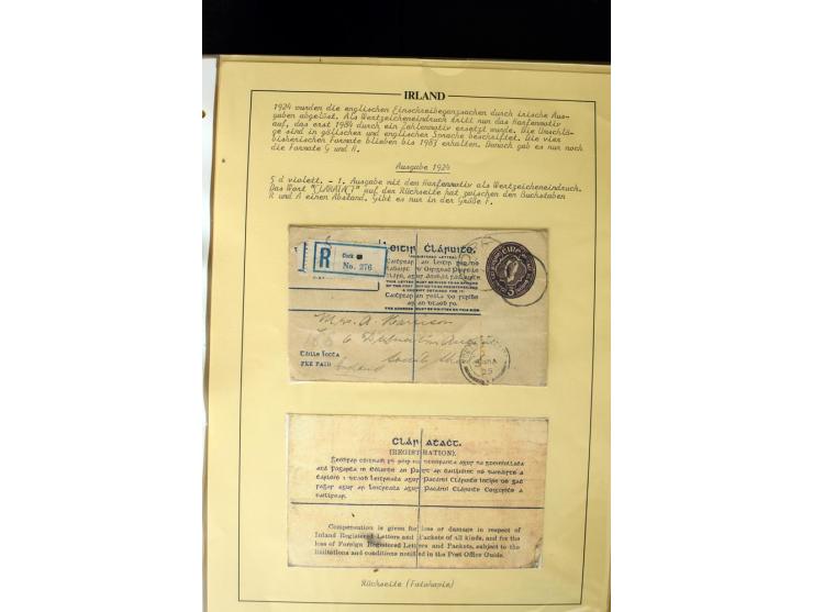 1924/94 Exhibition specialized collection of used Registered Envelopes incl. 5d emerald green Format F and G, 5d olive F and 