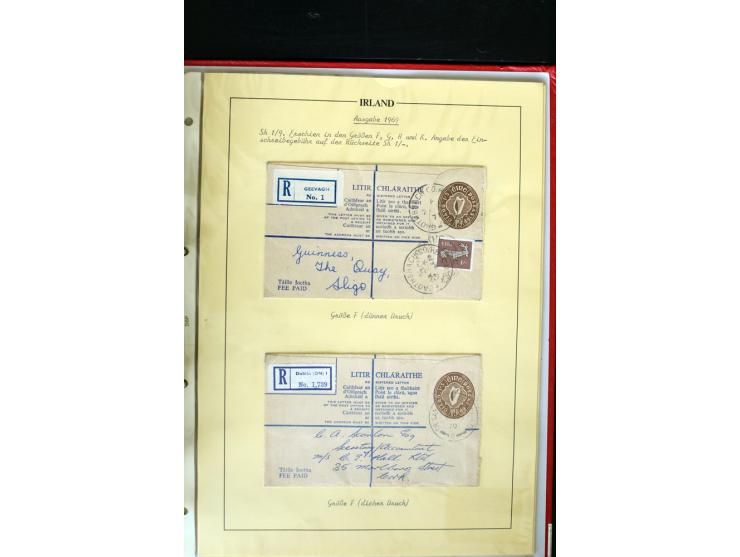 1924/94 Exhibition specialized collection of used Registered Envelopes incl. 5d emerald green Format F and G, 5d olive F and 