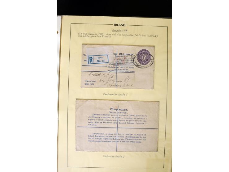 1924/94 Exhibition specialized collection of used Registered Envelopes incl. 5d emerald green Format F and G, 5d olive F and 