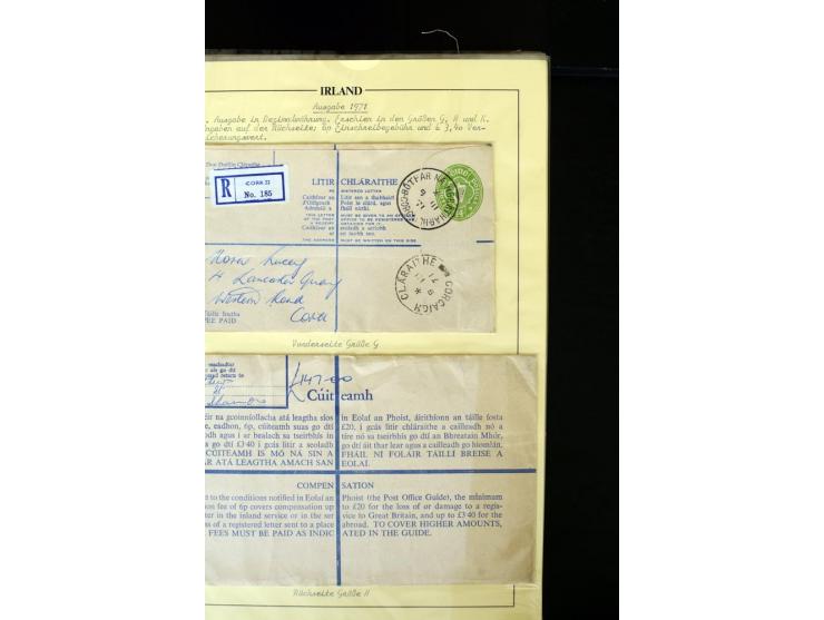 1924/94 Exhibition specialized collection of used Registered Envelopes incl. 5d emerald green Format F and G, 5d olive F and 
