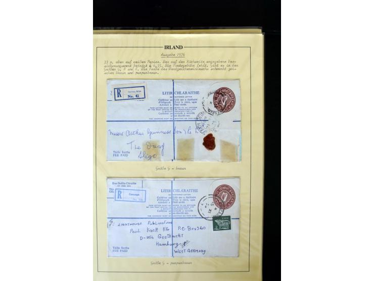 1924/94 Exhibition specialized collection of used Registered Envelopes incl. 5d emerald green Format F and G, 5d olive F and 