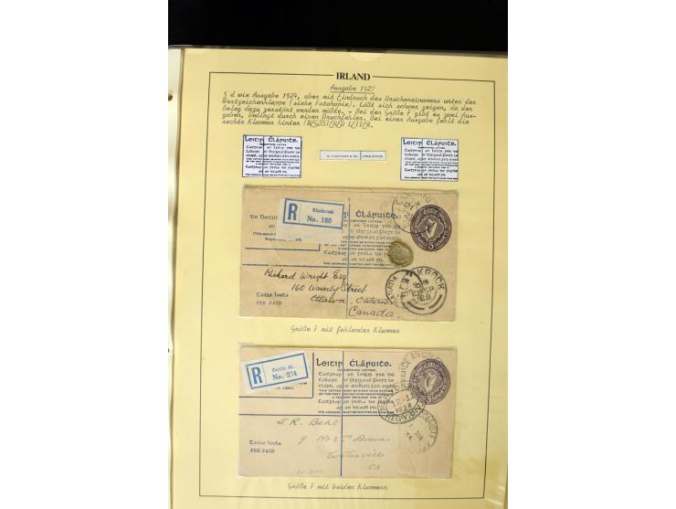 1924/94 Exhibition specialized collection of used Registered Envelopes incl. 5d emerald green Format F and G, 5d olive F and 