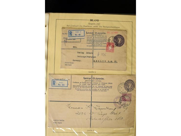 1924/94 Exhibition specialized collection of used Registered Envelopes incl. 5d emerald green Format F and G, 5d olive F and 