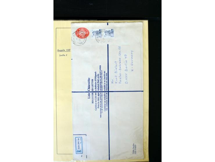 1924/94 Exhibition specialized collection of used Registered Envelopes incl. 5d emerald green Format F and G, 5d olive F and 