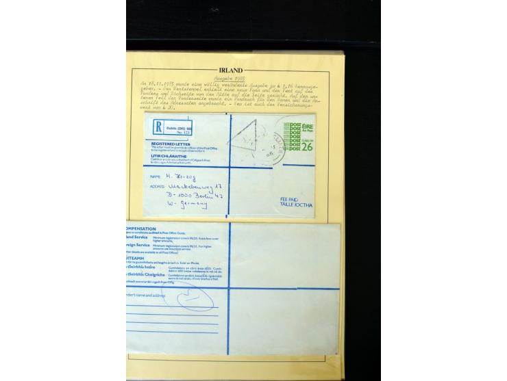 1924/94 Exhibition specialized collection of used Registered Envelopes incl. 5d emerald green Format F and G, 5d olive F and 
