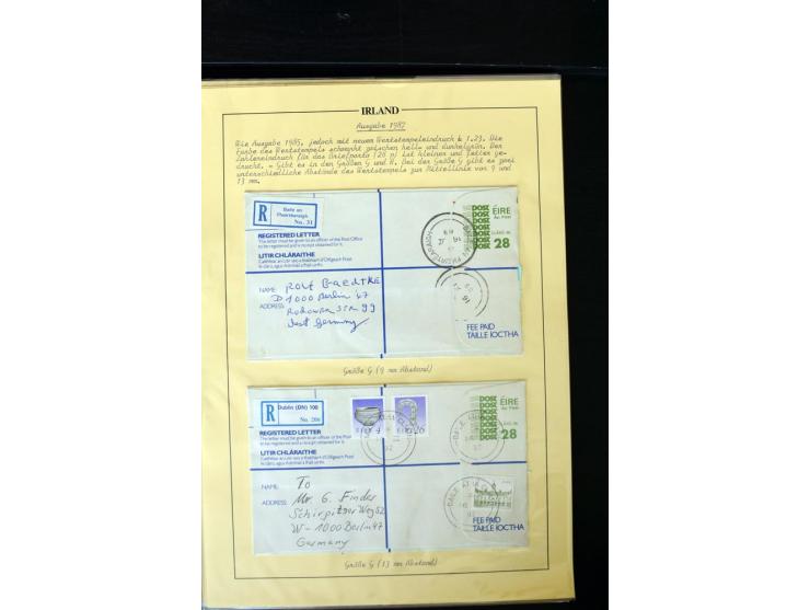 1924/94 Exhibition specialized collection of used Registered Envelopes incl. 5d emerald green Format F and G, 5d olive F and 